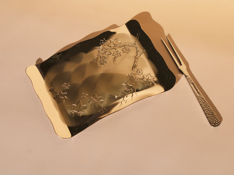 Conjunto de pratos de prata vintage Maple Mist