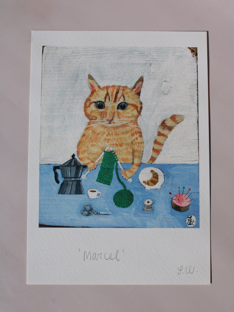 Marcel Cat Art Print