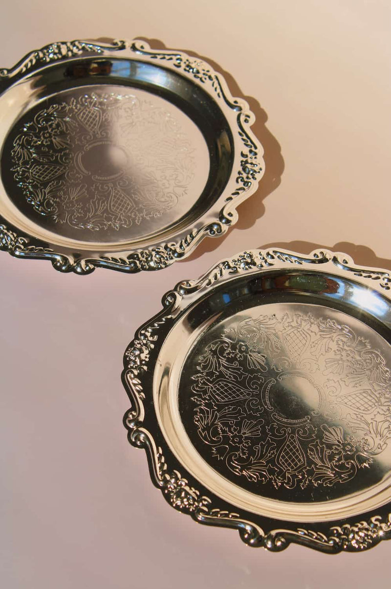 Prato de sobremesa Lacey Silver