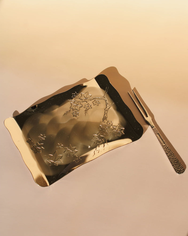 Conjunto de pratos de prata vintage Maple Mist