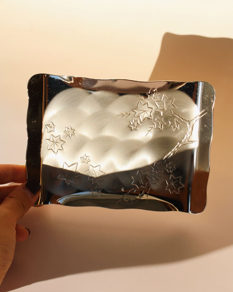 Conjunto de pratos de prata vintage Maple Mist