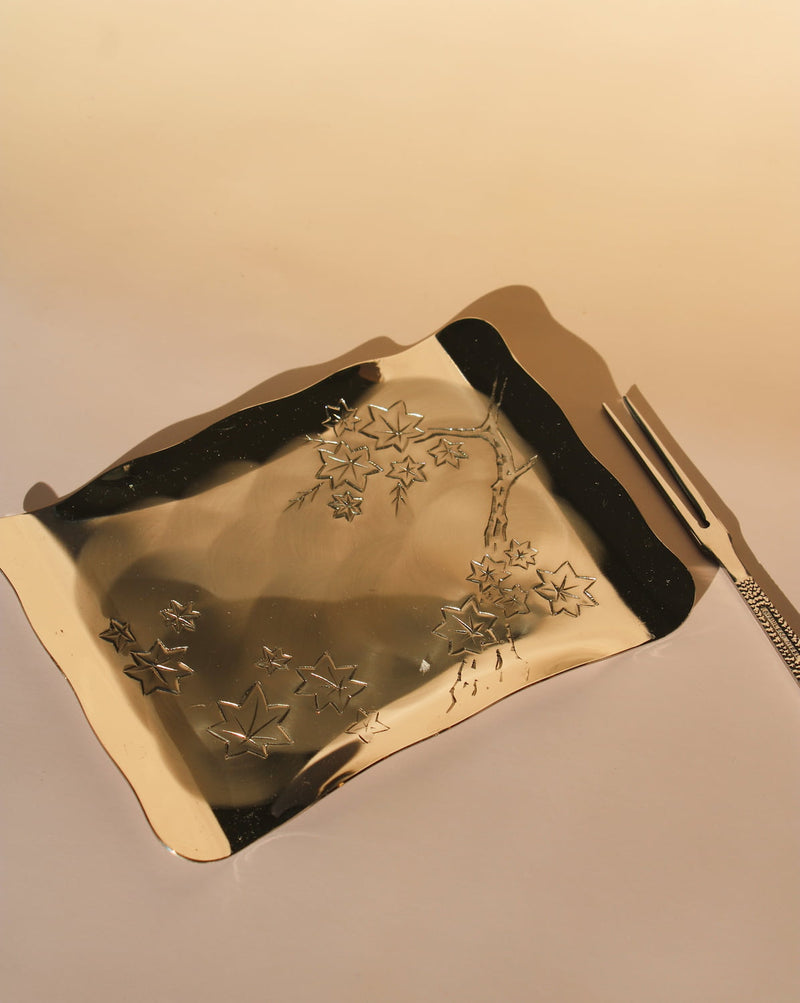 Conjunto de pratos de prata vintage Maple Mist