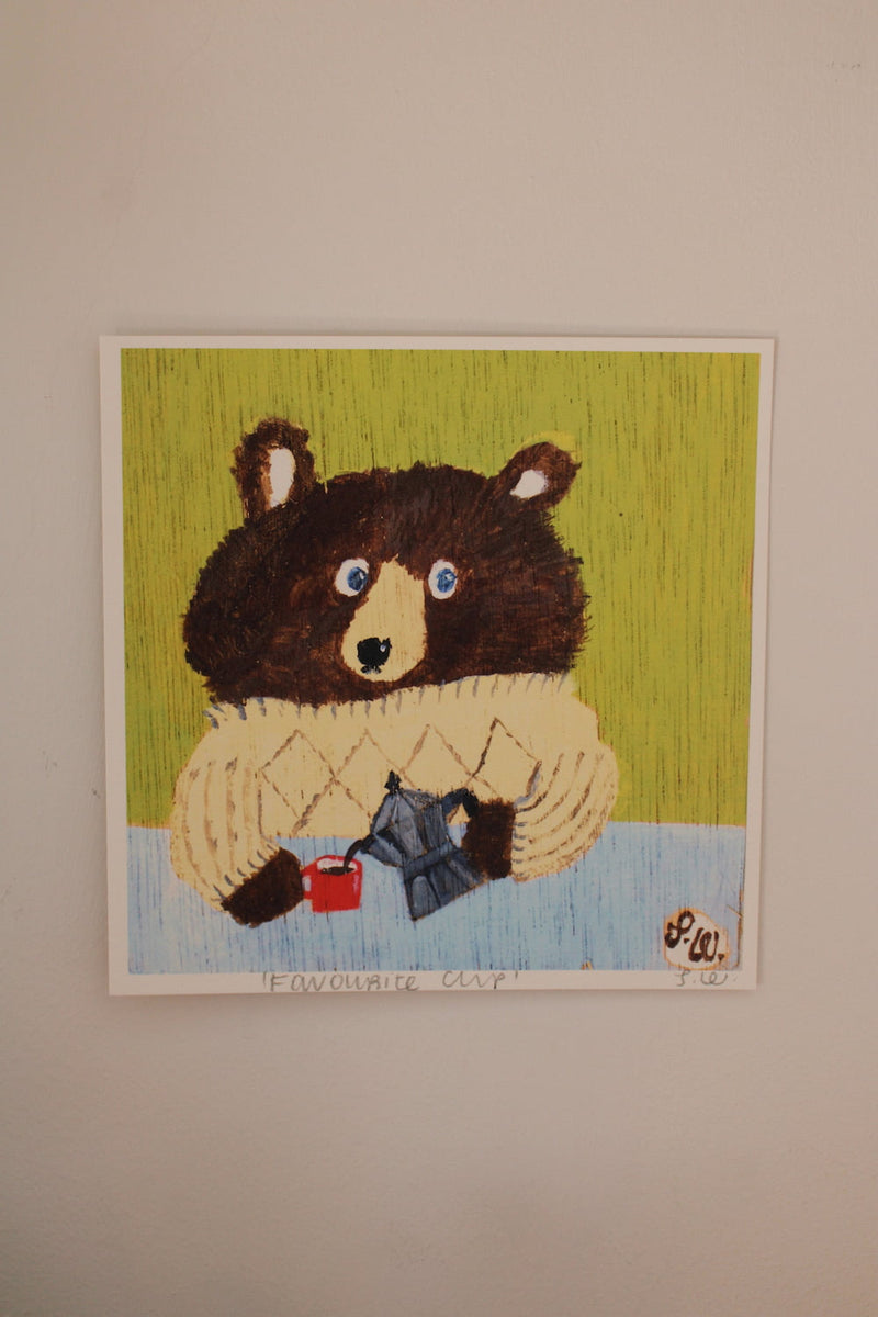 Favourite Cup Bär Kunstdruck