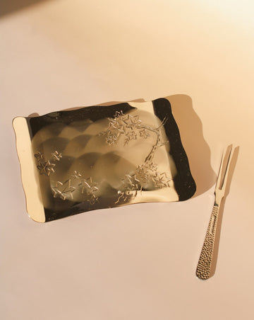 Conjunto de pratos de prata vintage Maple Mist