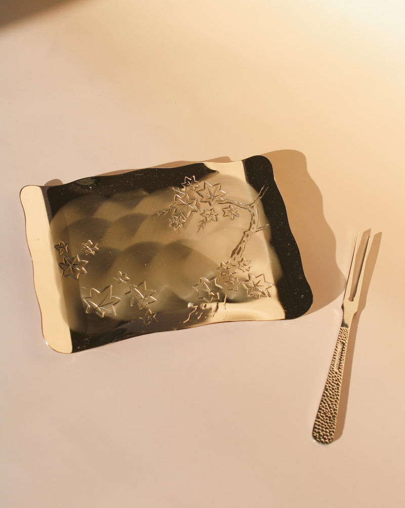 Conjunto de pratos de prata vintage Maple Mist