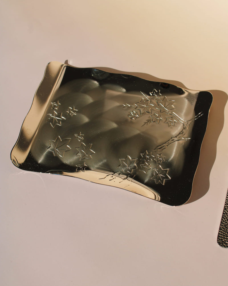 Conjunto de pratos de prata vintage Maple Mist