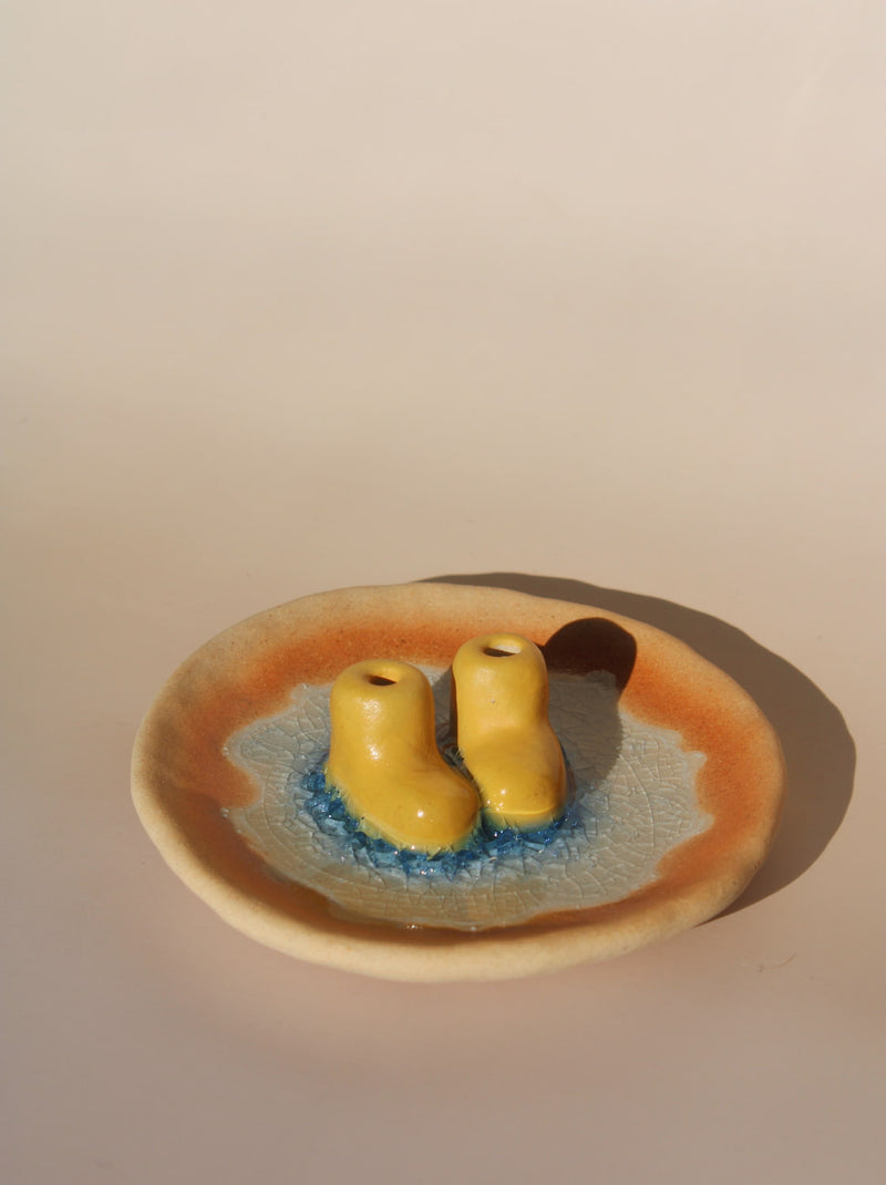 Yellow Boots Incense Holder