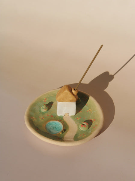 Carino Porta incenso in ceramica a forma di rana per bastoncini, porta