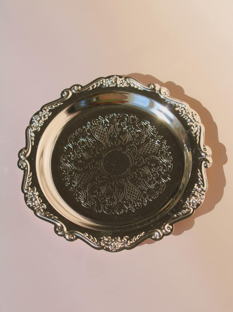 Prato de sobremesa Lacey Silver