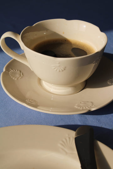 Sorelle ceramic cup and saucer set with coffee handmade espresso cup aesthetic tableware