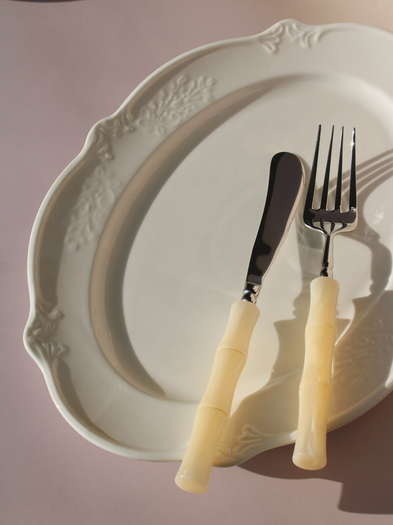 Piatto ovale a rosetta