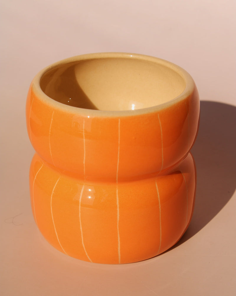 Belly Tangerine ceramic mug by Agata Puławska handmade orange coffee cup artisan pottery