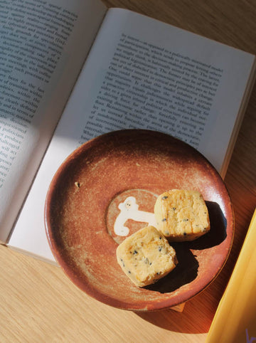 Chestnut ceramic plate with warm brown glaze, handmade plate for breakfast, snacks and everyday tableware