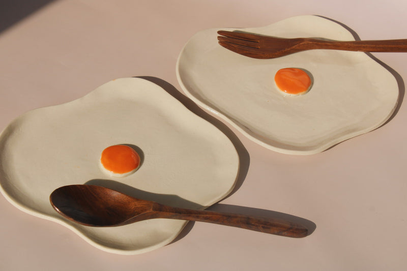 set of handmade ceramic egg spoon rests playful kitchen accessories by Elisa Ceramics