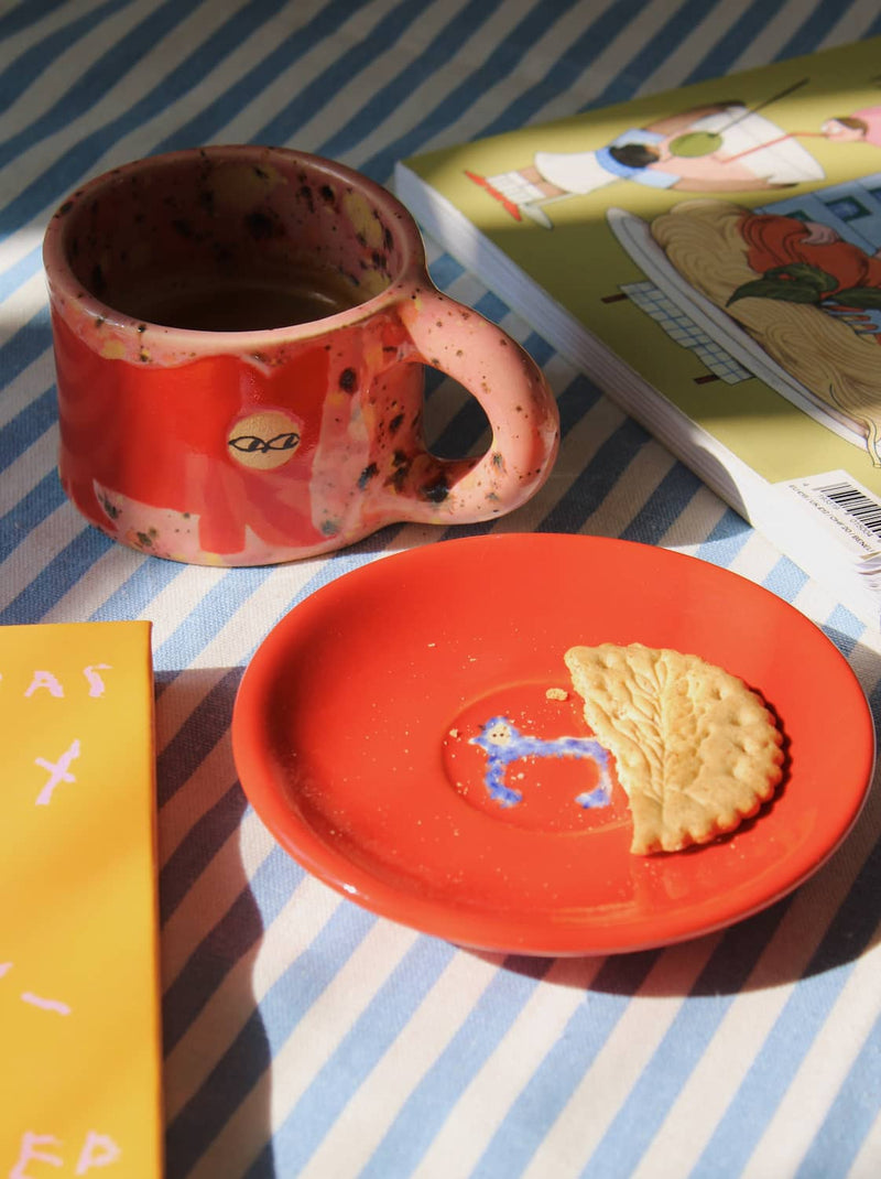 Scarlet Ceramic Monkey Plate