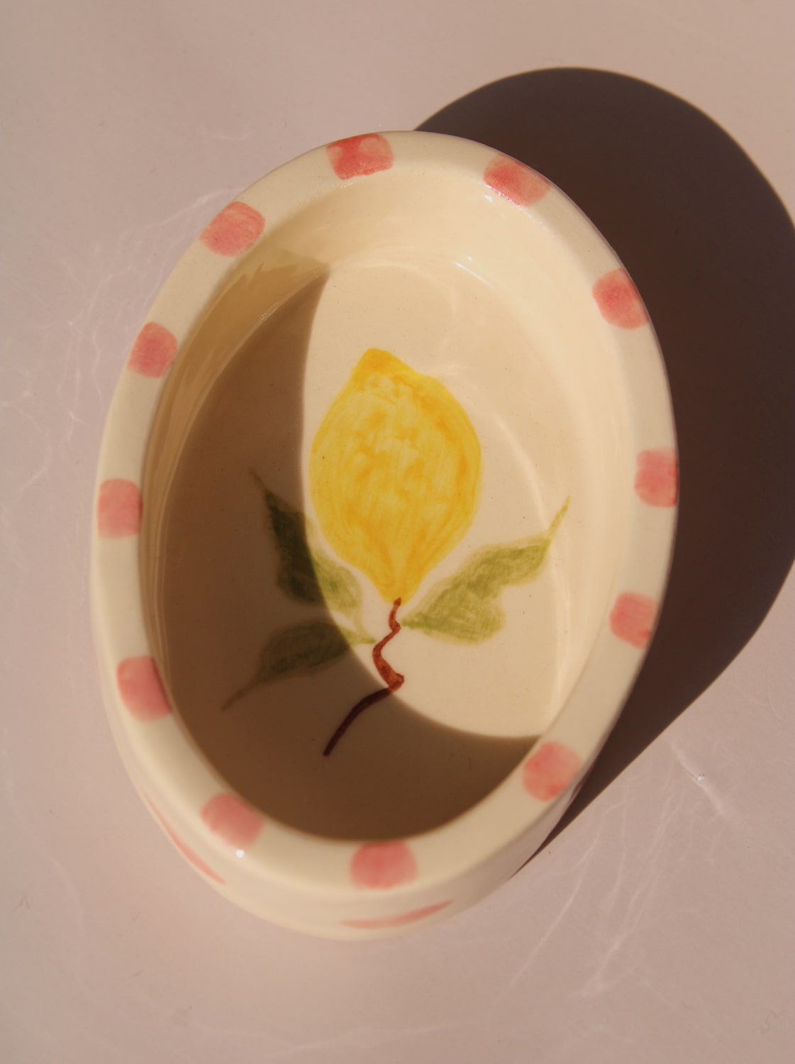 Limonetta ceramic trinket dish by Shannon O’Callaghan handmade lemon ring holder jewelry dish