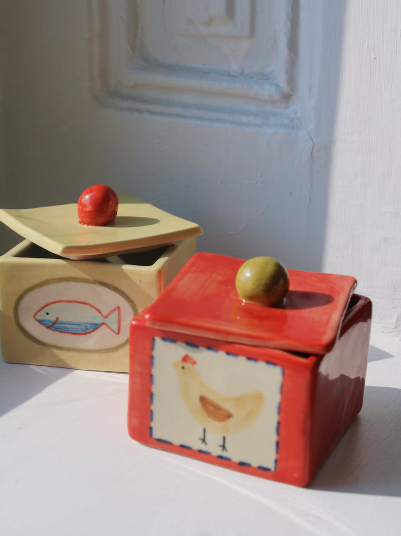 Sardina and Henley ceramic trinket boxes handmade jewelry boxes by Shannon O’Callaghan small ceramic storage