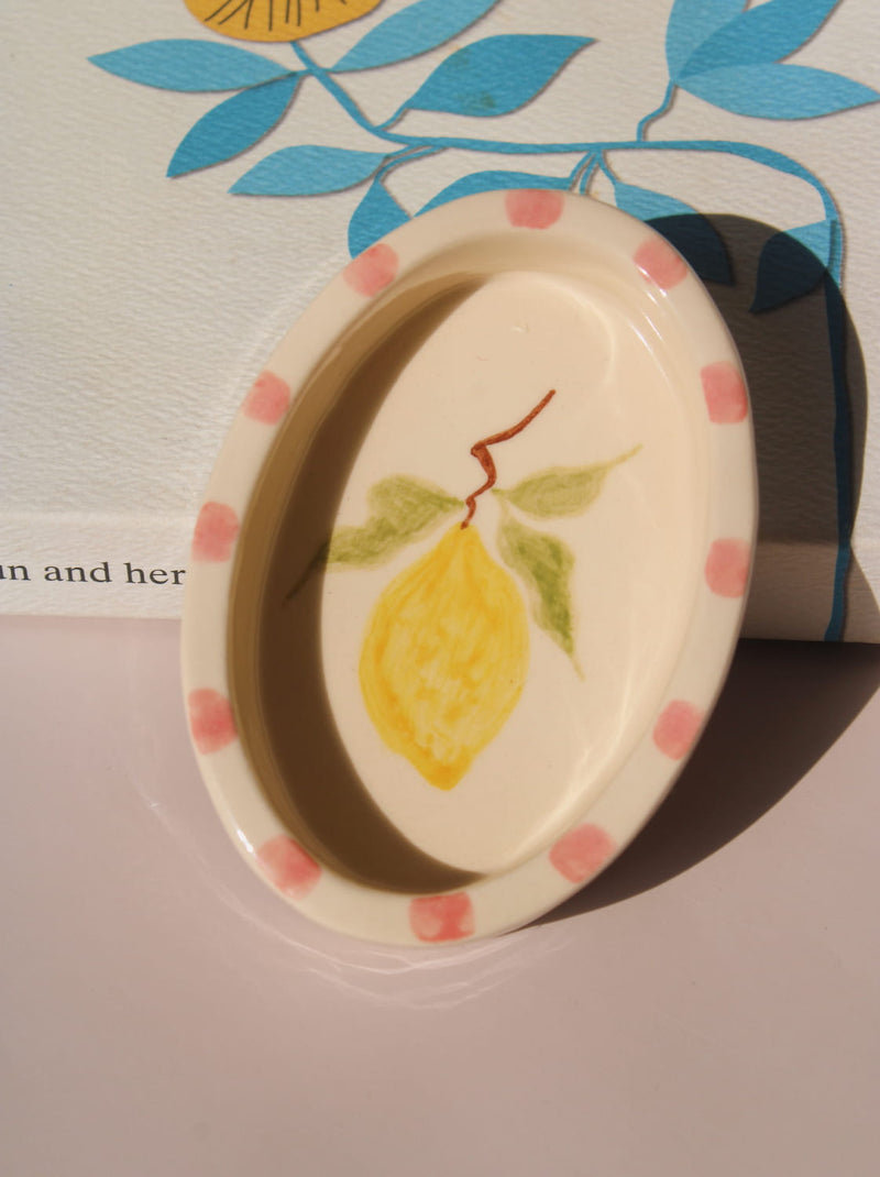 Limonetta ceramic trinket dish by Shannon O’Callaghan handmade lemon ring holder jewelry dish